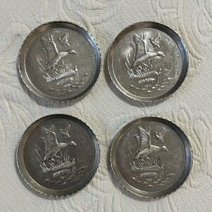 Vintage Aluminum Duck Coasters
